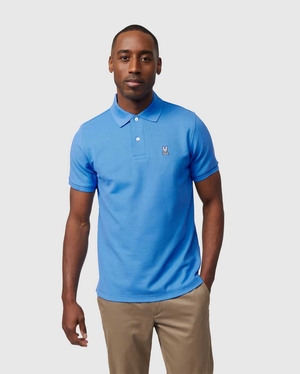 Polos Psycho Bunny Classic Pique Polo Shirt Marina Homme | MMS-77390480